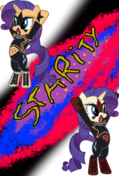 Size: 1500x2205 | Tagged: safe, artist:skulluigi, rarity, g4, boots, clothes, cody rhodes, face paint, female, gloves, solo, wrestling, wwe
