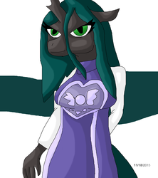Size: 1336x1504 | Tagged: safe, artist:mojo1985, queen chrysalis, anthro, g4, clothes, cosplay, costume, female, robe, solo, toriel, undertale