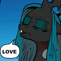 Size: 341x342 | Tagged: safe, edit, queen chrysalis, g4, spoiler:comic