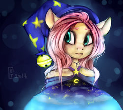 Size: 2479x2200 | Tagged: safe, artist:yukomaussi, fluttershy, g4, female, hat, high res, solo, wizard hat