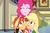 Size: 720x480 | Tagged: safe, applejack, pinkie pie, sunset shimmer, equestria girls, g4, my little pony equestria girls: friendship games, applejack the anti-shipper, female, lesbian, now kiss, ship:appleshimmer, shipper on deck, shipping