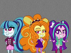 Size: 900x675 | Tagged: dead source, safe, artist:wubcakeva, adagio dazzle, aria blaze, sonata dusk, equestria girls, g4, chibi, the dazzlings