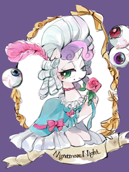 Size: 600x800 | Tagged: safe, artist:wan, sweetie belle, g4, scare master, female, mare anto, mare antoinette, marie antoinette, powdered wig, solo, victorian dress, wig