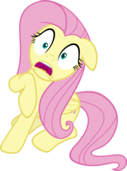 Size: 4463x6000 | Tagged: safe, artist:slb94, fluttershy, g4, scare master, absurd resolution, d:, female, scared, shocked, simple background, solo, transparent background, vector