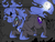 Size: 1300x1000 | Tagged: safe, artist:violise, nightmare moon, g4, drool, female, forest, grin, mare in the moon, moon, solo, statue, wip