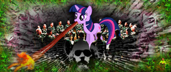 Size: 1280x544 | Tagged: safe, twilight sparkle, g4, context is for the weak, crossover, fire, men who stare at goats, soldier