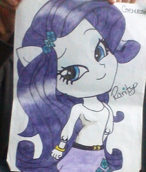 Size: 716x844 | Tagged: safe, artist:janob23, rarity, equestria girls, g4, female, ponied up, solo, traditional art