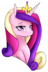 Size: 800x1200 | Tagged: safe, artist:jovalic, princess cadance, alicorn, pony, g4, bust, female, looking at you, solo