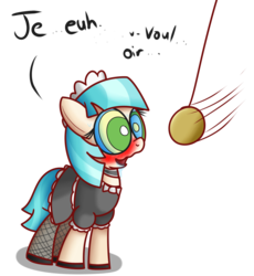 Size: 1321x1437 | Tagged: safe, artist:mr-degration, coco pommel, earth pony, pony, g4, blushing, clothes, dress, drool, female, french, french maid, hypnosis, maid, pendulum swing, simple background, solo, transparent background