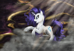 Size: 4419x3056 | Tagged: safe, artist:vinicius040598, rarity, spike, g4, fierce, flying, magic, older, signature