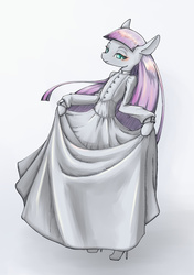 Size: 1024x1453 | Tagged: safe, artist:unousaya, maud pie, earth pony, semi-anthro, g4, arm hooves, clothes, dress, female, solo