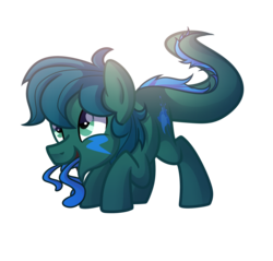 Size: 2199x2100 | Tagged: safe, artist:drawntildawn, oc, oc only, oc:poison trail, monster pony, original species, tatzlpony, high res, playful, solo, tentacle tongue, tentacles