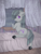 Size: 2036x2705 | Tagged: safe, artist:misukitty, marble pie, earth pony, pony, g4, hearthbreakers, :|, bed, butt, expressionless face, female, floppy ears, high res, lidded eyes, looking at you, looking back, mare, night, plot, solo, underhoof, window