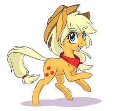 Size: 2300x2100 | Tagged: safe, artist:silbersternenlicht, applejack, g4, bandana, female, high res, open mouth, solo