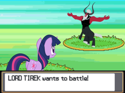 Size: 512x380 | Tagged: safe, lord tirek, twilight sparkle, g4, exploitable meme, lord tirek's outstretched arms, meme, pokémon, twilight vs tirek, wingless