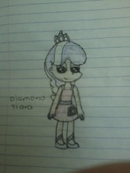 Size: 1200x1600 | Tagged: safe, artist:mysticart-ist, diamond tiara, human, g4, female, humanized, solo, traditional art