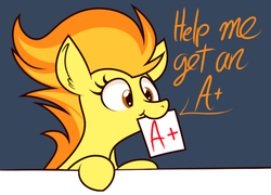 Size: 540x388 | Tagged: safe, artist:php92, spitfire, ask spitfire the wonderbolt, g4, female, mouth hold, solo, tumblr