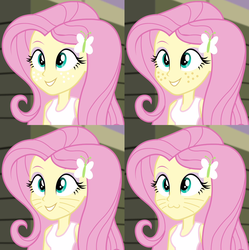 Size: 1414x1420 | Tagged: safe, edit, edited screencap, screencap, fluttershy, equestria girls, g4, my little pony equestria girls: rainbow rocks, :3, cute, freckles, freckleshy, shyabetes, whiskers