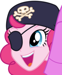 Size: 3000x3625 | Tagged: safe, artist:ambassad0r, pinkie pie, equestria girls, g4, my little pony equestria girls: friendship games, .svg available, bandana, cute, eyepatch, female, high res, open mouth, pirate, simple background, solo, transparent background, vector