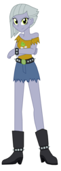 Size: 1024x2830 | Tagged: safe, artist:ferrokiva, limestone pie, equestria girls, g4, badass, belt, belt buckle, boots, bracelet, clothes, daisy dukes, denim skirt, equestria girls-ified, female, looking at you, skirt, solo, spiked wristband, spikes, torn clothes