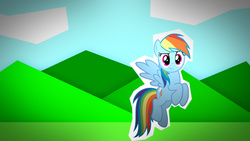 Size: 1920x1080 | Tagged: safe, artist:spntax, rainbow dash, g4, paper pony, vector, wallpaper