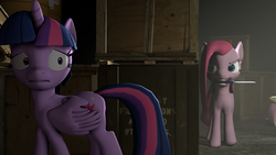 Size: 3840x2160 | Tagged: safe, artist:marcsello, pinkie pie, twilight sparkle, alicorn, pony, g4, 3d, female, high res, mare, pinkamena diane pie, source filmmaker, twilight sparkle (alicorn)