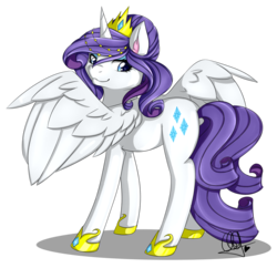 Size: 1000x967 | Tagged: safe, artist:pillonchou, rarity, alicorn, pony, g4, alicorn princess, alicornified, female, large wings, princess rarity, race swap, raricorn, signature, simple background, solo, spread wings, transparent background, wings