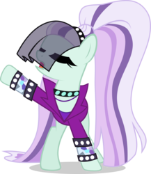 Size: 3470x4000 | Tagged: safe, artist:xebck, coloratura, earth pony, pony, g4, the mane attraction, bracelet, clothes, countess coloratura, eyes closed, female, high res, ponytail, raised hoof, simple background, singing, solo, that was fast, transparent background, vector, veil