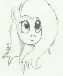Size: 1178x1411 | Tagged: safe, artist:heeshk, fluttershy, g4, female, grayscale, looking up, monochrome, pencil drawing, portrait, simple background, solo, traditional art, white background