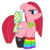 Size: 1280x1280 | Tagged: safe, artist:dustyranger, pinkie pie, g4, clothes, earring, female, piercing, pinkamena diane pie, socks, solo, tail bow