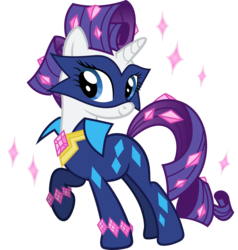 Size: 8238x8642 | Tagged: safe, artist:sugar-loop, radiance, rarity, g4, power ponies (episode), .ai available, .svg available, absurd resolution, adobe illustrator, box art, clothes, costume, female, mask, power ponies, raised hoof, simple background, solo, superhero, transparent background, vector