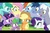 Size: 960x640 | Tagged: safe, screencap, applejack, blues, fluttershy, noteworthy, rainbow dash, rarity, royal riff, spike, spring melody, sprinkle medley, twilight sparkle, alicorn, earth pony, pegasus, pony, unicorn, g4, my little pony: friendship is magic, the mane attraction, background pony, female, floppy ears, letterboxing, male, mare, stallion, twilight sparkle (alicorn)