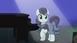 Size: 849x476 | Tagged: safe, screencap, coloratura, g4, season 5, the mane attraction, clothes, cute, female, lena hall, musical instrument, piano, rara, rarabetes, skirt, smiling, solo, stage, the magic inside, veil
