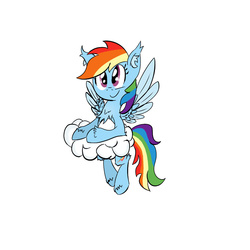 Size: 1024x1024 | Tagged: safe, artist:steelcz, rainbow dash, g4, chest fluff, cloud, colored, ear fluff, female, fluffy, sketch, smiling, solo