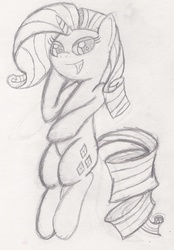 Size: 1527x2199 | Tagged: safe, artist:darkknightwolf2011, rarity, g4, bedroom eyes, female, grayscale, monochrome, sketch, solo, traditional art