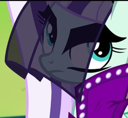 Size: 736x678 | Tagged: safe, screencap, coloratura, earth pony, pony, g4, the mane attraction, clothes, countess coloratura, cropped, female, frown, mare, solo