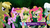 Size: 1920x1080 | Tagged: safe, screencap, berry punch, berryshine, coco crusoe, fluttershy, pinkie pie, royal riff, earth pony, pegasus, pony, g4, the cutie re-mark, alternate timeline, camouflage, chrysalis resistance timeline, discovery family logo, female, male, mare, spear, stallion, tribal, tribal pie, tribalshy, weapon