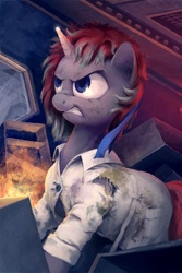 Size: 682x1024 | Tagged: safe, artist:cannibalus, oc, oc only, fallout equestria, solo