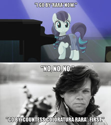 Size: 844x952 | Tagged: safe, screencap, coloratura, g4, my little pony: friendship is magic, the mane attraction, image macro, john mellencamp, meme, palindrome get, rara, smiling