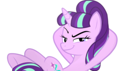 Size: 2120x1192 | Tagged: safe, artist:breezyblueyt, starlight glimmer, g4, the cutie re-mark, crossed legs, female, hooves behind head, leaning, offscreen character, s5 starlight, simple background, sitting, smirk, smug, smugface, smuglight glimmer, solo, that was fast, transparent background, vector, welcome home twilight
