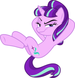 Size: 4329x4500 | Tagged: dead source, safe, artist:xebck, starlight glimmer, g4, the cutie re-mark, absurd resolution, butt, crossed hooves, female, hooves behind head, plot, s5 starlight, simple background, smug, smuglight glimmer, solo, transparent background, vector, welcome home twilight