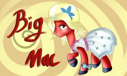 Size: 2500x1500 | Tagged: safe, artist:alka-pony2, big macintosh, earth pony, pony, brotherhooves social, g4, my little pony: friendship is magic, clothes, crossdressing, dress, male, orchard blossom, solo, stallion, wallpaper