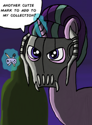 Size: 1147x1562 | Tagged: safe, artist:saburodaimando, starlight glimmer, g4, a fine edition to my collection, female, general grievous, implied oc, meme, parody, solo, star wars, tree