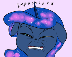 Size: 1280x1024 | Tagged: safe, artist:underpable, princess luna, just another luna blog, g4, faic, female, floppy ears, impossibru, meme, reaction image, solo, squint