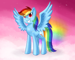 Size: 1280x1024 | Tagged: safe, artist:mlp-firefox5013, rainbow dash, g4, cloud, female, sky, solo, spread wings