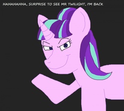 Size: 1280x1145 | Tagged: safe, starlight glimmer, pony, unicorn, g4, dialogue, female, mare, quality, simple background, smiling, solo