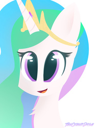 Size: 2448x3264 | Tagged: safe, artist:theotherdash, princess celestia, g4, female, high res, open mouth, portrait, smiling, solo