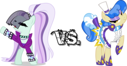 Size: 2500x1308 | Tagged: safe, coloratura, sapphire shores, g4, my little pony: friendship is magic, the mane attraction, countess coloratura, epic rap battles of history, text, vs.