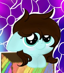 Size: 600x683 | Tagged: safe, artist:cute_pinkie7, oc, oc only, oc:sapphire ink, pony, base used, box, chibi, pony in a box