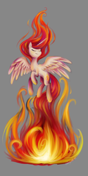 Size: 405x810 | Tagged: safe, artist:cosmalumi, oc, oc only, oc:amber flicker, alicorn, pony, alicorn oc, fire